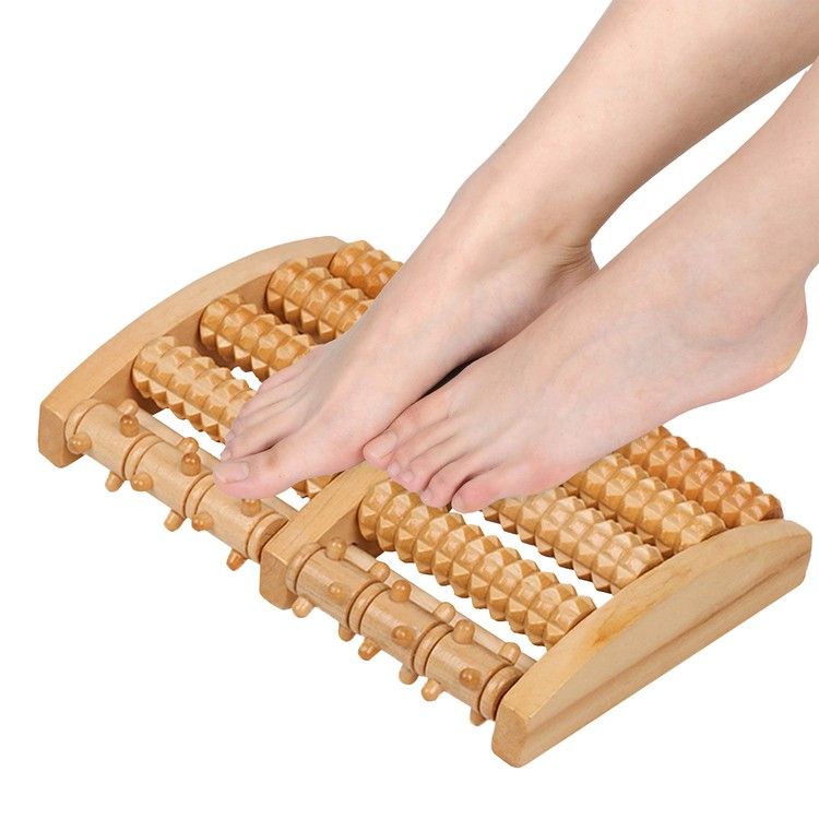 Wooden Foot Roller Massager for Reflexology & Acupressure Therapy – Natural Wooden Massage Tool for Foot, Heel & Leg Pain Relief, Stress Reduction, Muscle Relaxation, and Improved Blood Flow | Ideal Health Care & Wellness Device