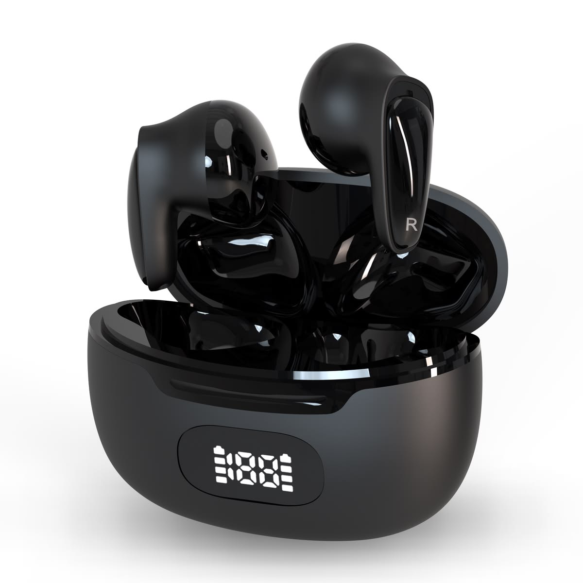 Wireless Earbuds with Charging Case Black Bluetooth 5.3