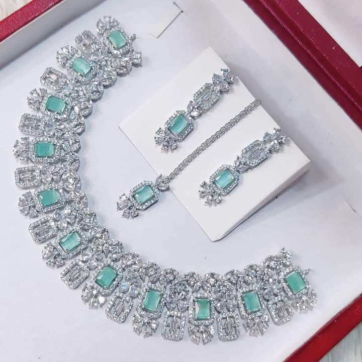 Layer Silver Stone Choker Set/Beautiful Necklace Set Jewelry For Girl and Women  Ratings