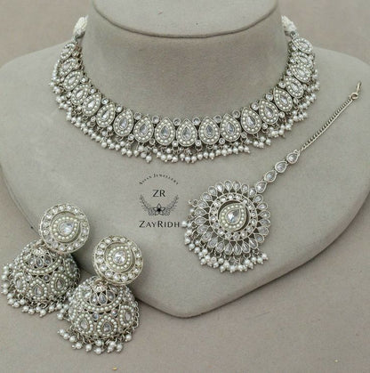 Layer Silver Stone Choker Set/Beautiful Necklace Set Jewelry For Girl and Women  Ratings