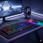RGB Gaming Keyboard Mouse Combo with Large RGB Mouse Pad | 3PCS Gaming Set | USB Wired Mechanical Feel Keyboard | LED Gaming Mouse | PC Laptop Compatible
