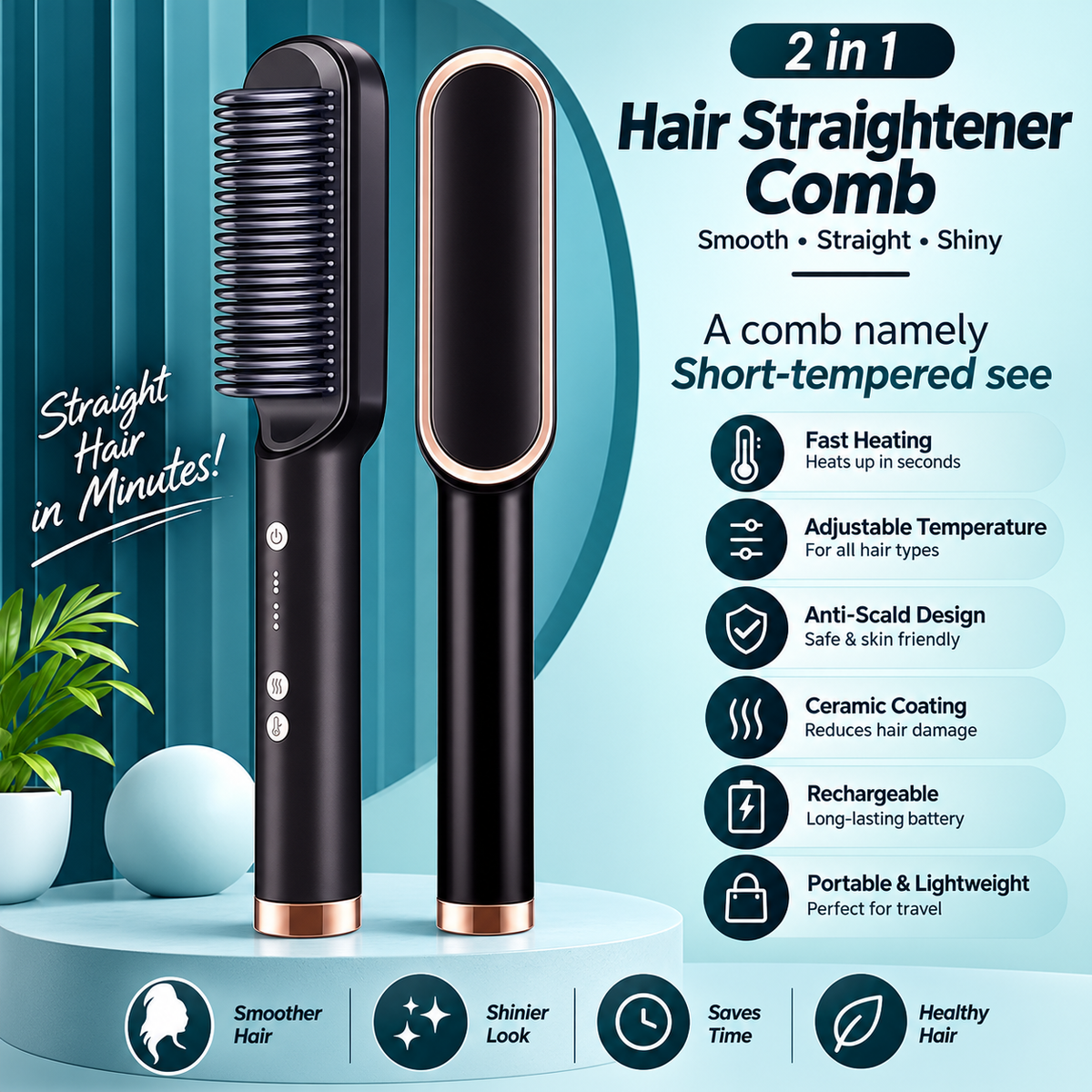 Hair Straightener Comb