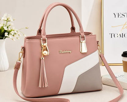omen Shoulder Bag Large Capacity Multi Pocket Crossbody Handbag with Wide Strap Stylish Solid Color Casual Bag for Daily Use