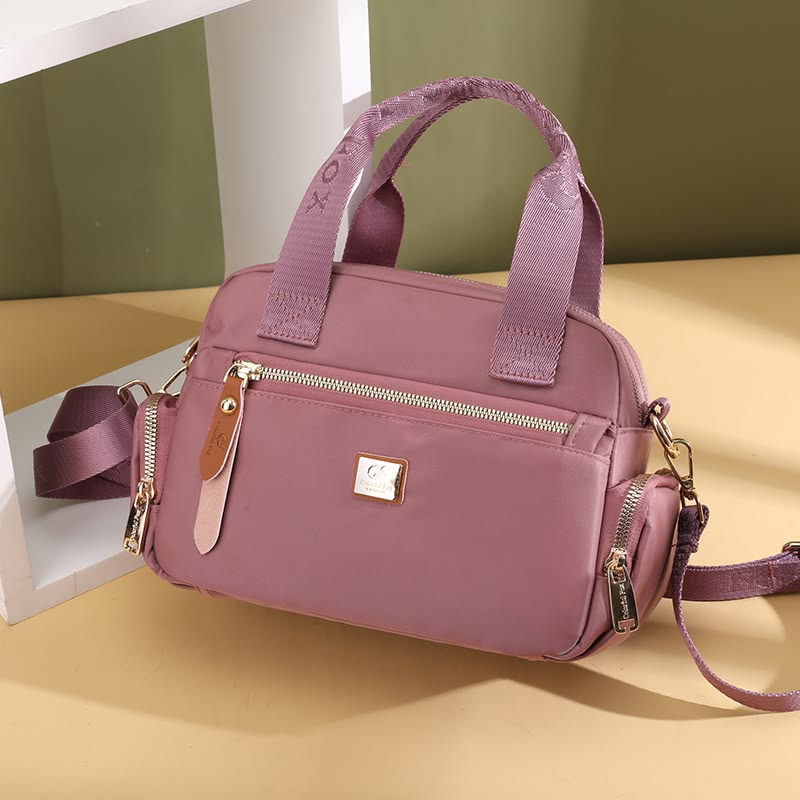 omen Shoulder Bag Large Capacity Multi Pocket Crossbody Handbag with Wide Strap Stylish Solid Color Casual Bag for Daily Use