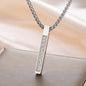 Silver 100% Pure Stainless Steel Vertical Bar Necklace/Locket/Chain for Men/Boys/girls